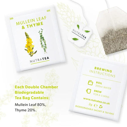 Nutratea Mullein Leaf & Thyme Herbal Tea 20 Bags - NutraTea - Herbal Tea - Eco Natural Products