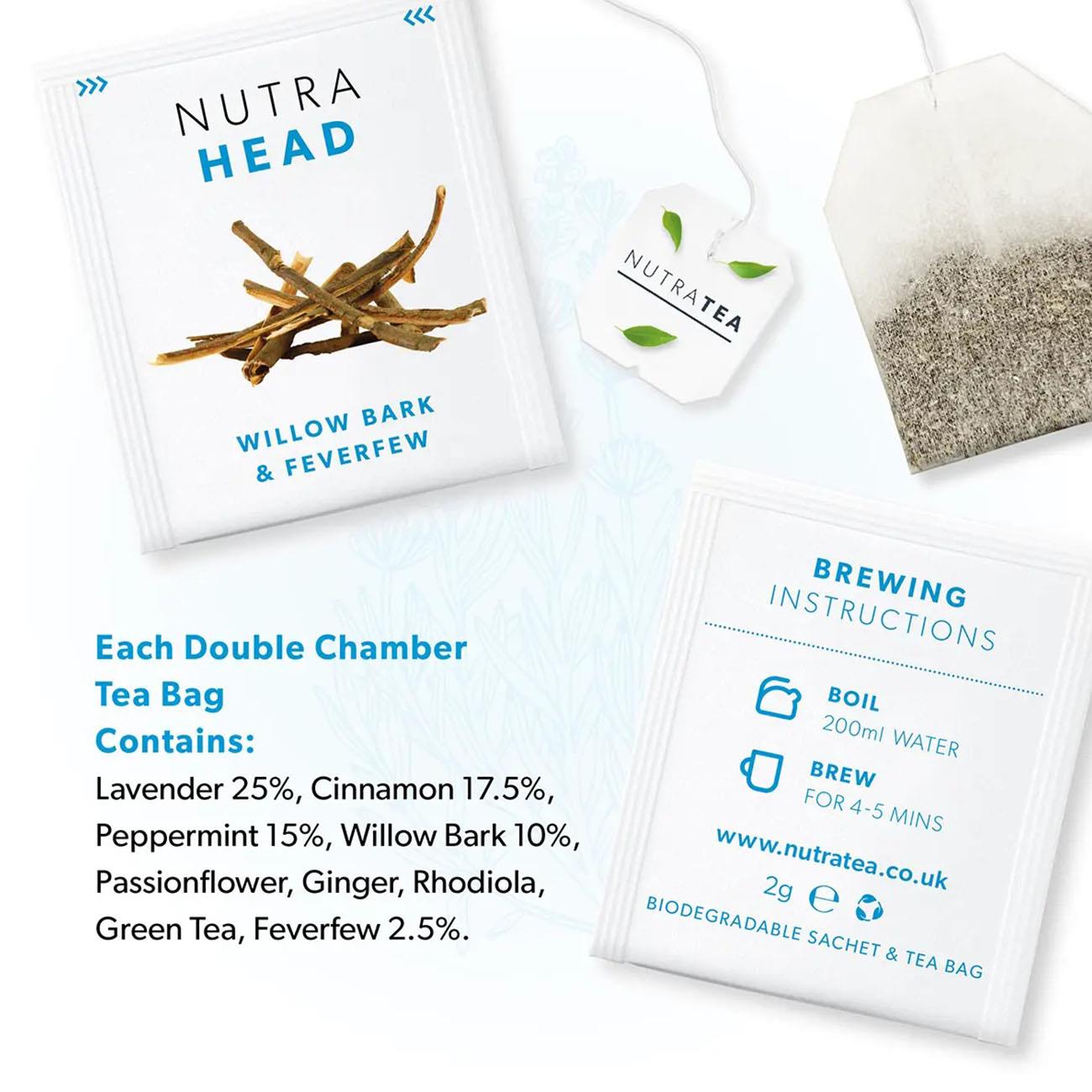 Nutratea Nutra Head Tea Herbal Tea 20 Bags - Eco Natural Products - NutraTea - Herbal Tea