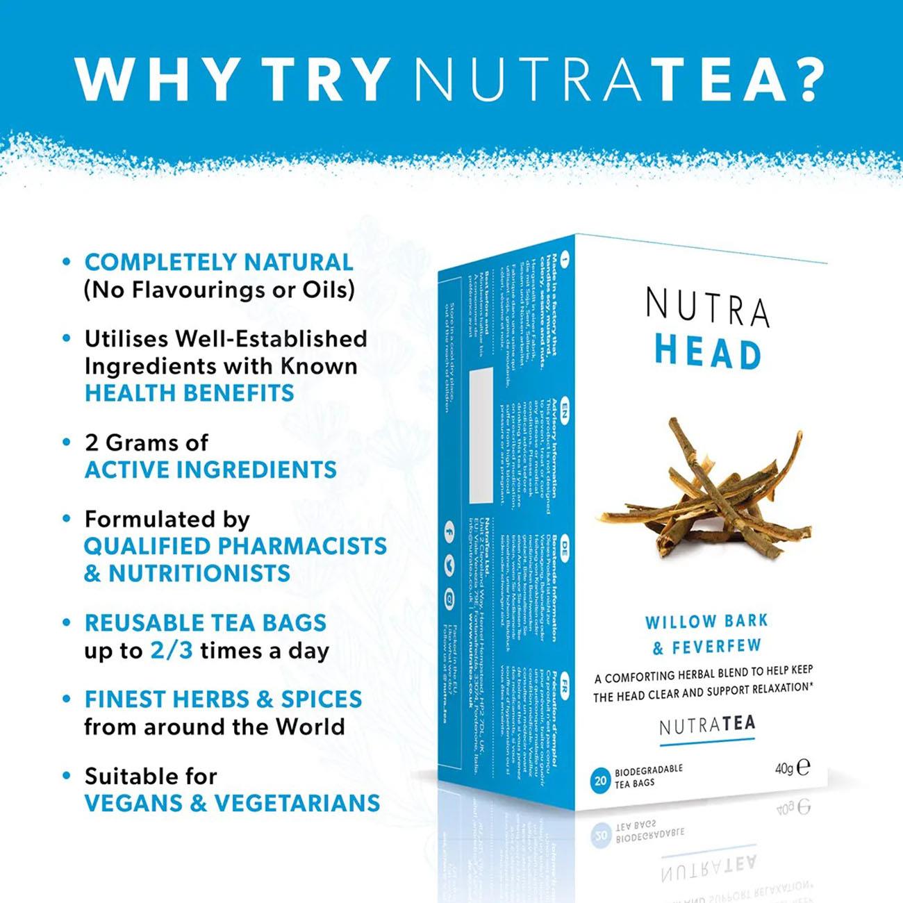 Nutratea Nutra Head Tea Herbal Tea 20 Bags - Eco Natural Products - NutraTea - Herbal Tea