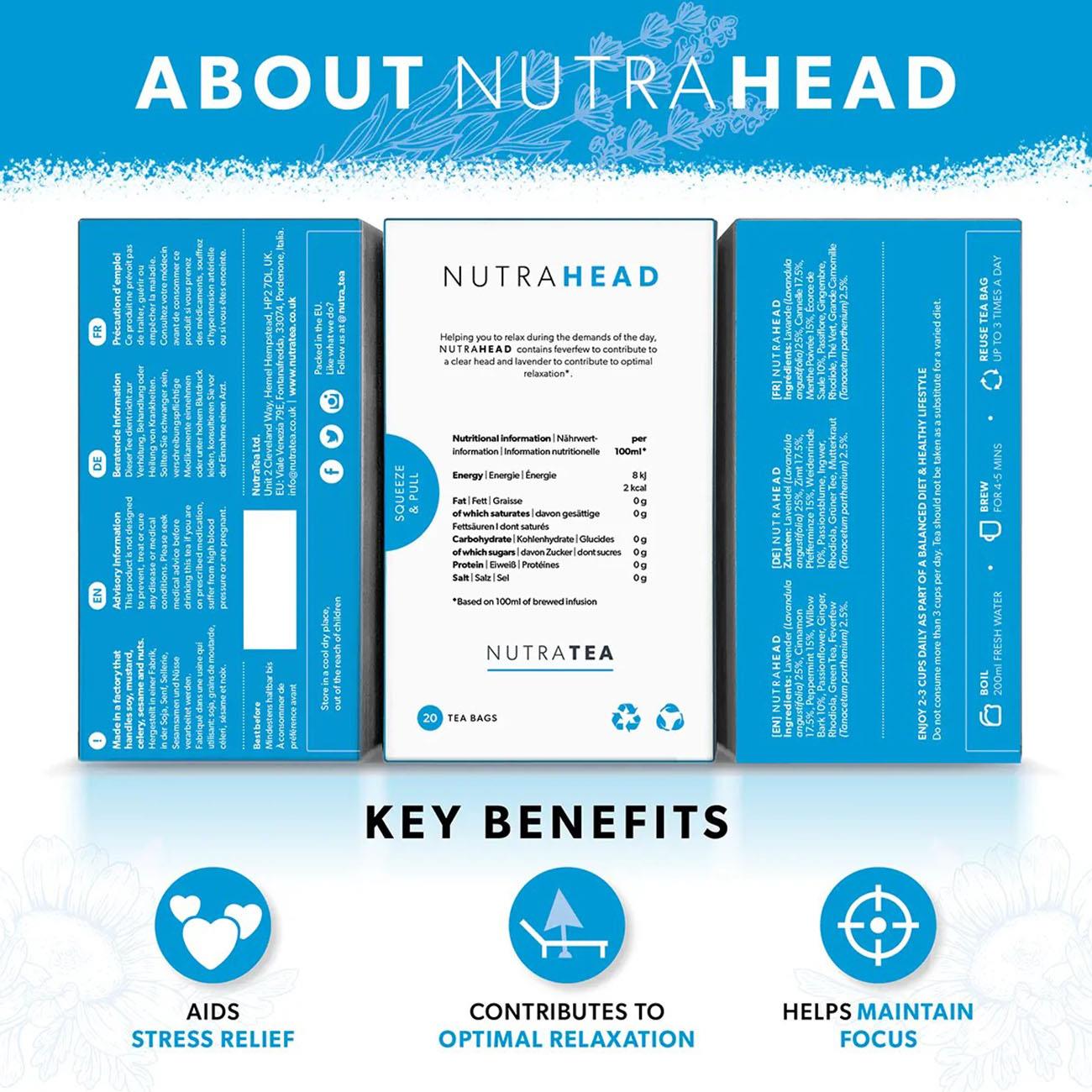 Nutratea Nutra Head Tea Herbal Tea 20 Bags - NutraTea - Herbal Tea - Eco Natural Products