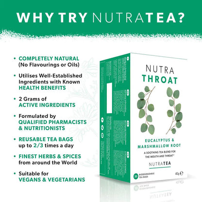 Nutratea Nutra Throat Tea Herbal Tea 20 Bags - NutraTea - Herbal Tea - Eco Natural Products