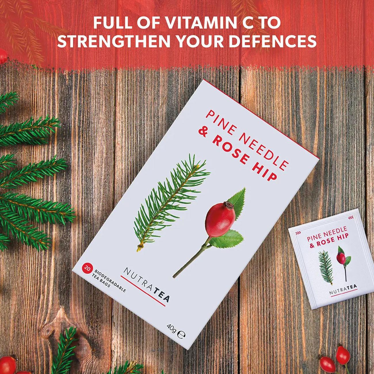 Nutratea Pine Needle & Rose Hip Herbal Tea 20 Bags - NutraTea - Herbal Tea - Eco Natural Products