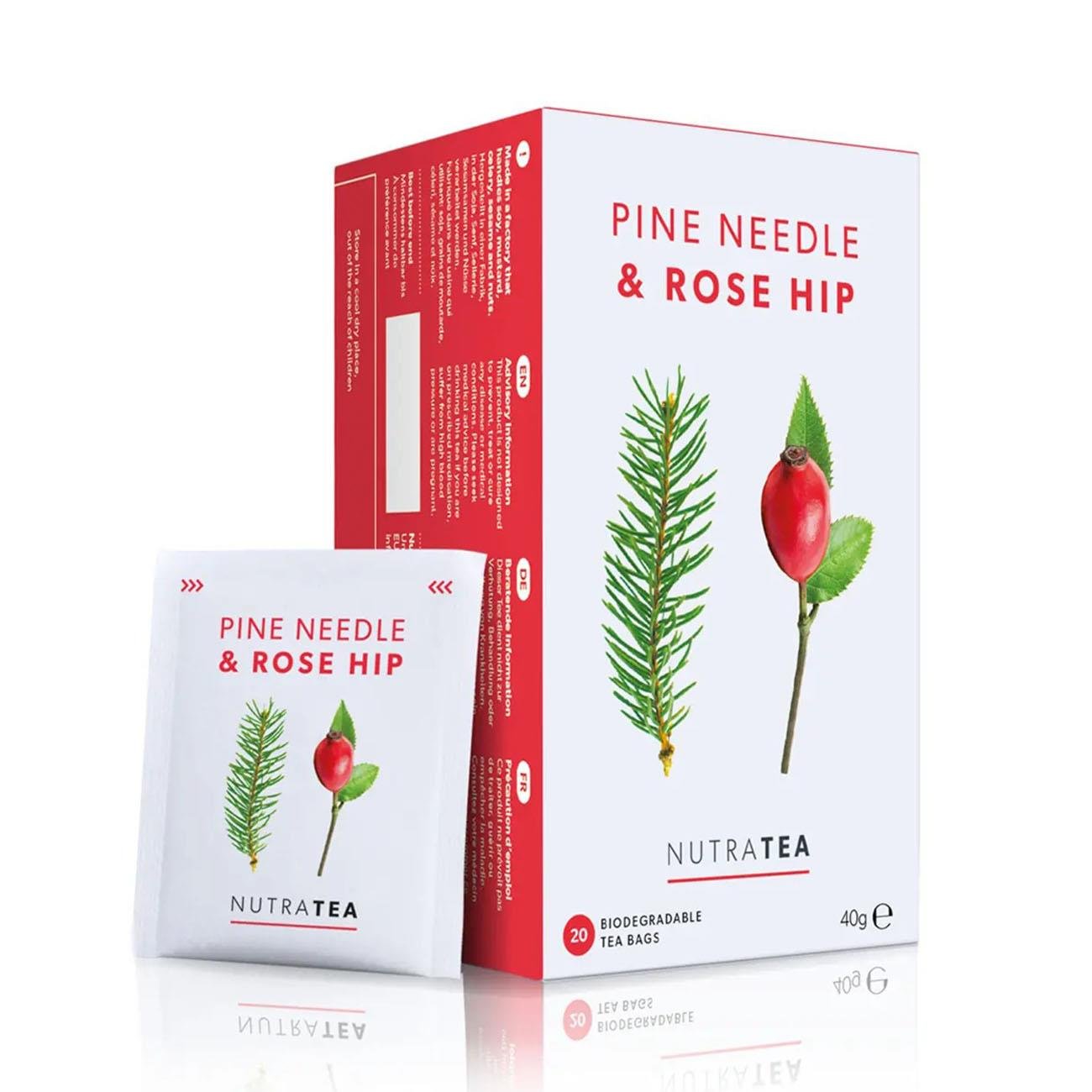 Nutratea Pine Needle & Rose Hip Herbal Tea 20 Bags - Eco Natural Products - NutraTea - Herbal Tea