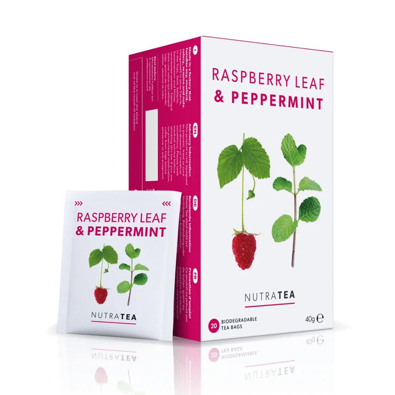 Nutratea Raspberry Leaf & Peppermint Herbal Tea 20 Bags - Eco Natural Products - NutraTea - Herbal Tea