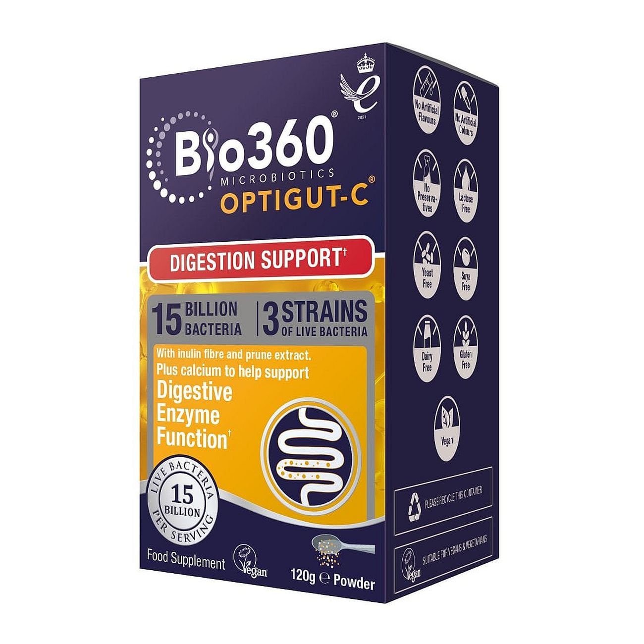 NutriGUT - C Probiotics 15 Billion Bacteria with FOS & Magnesium 120g - Natures Aid - Vitamins & Supplements - Eco Natural Products