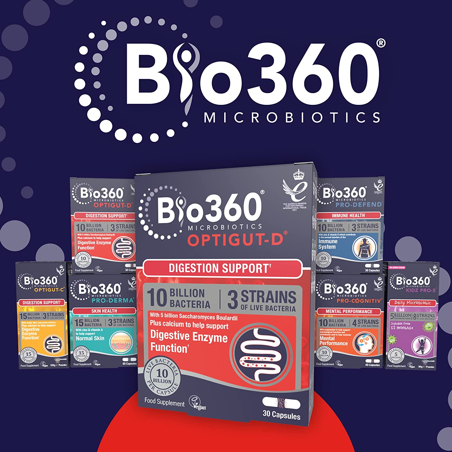 NutriGUT - D Probiotics 10 Billion Bacteria Saccharomyces Boulardii 30 Capsules - Natures Aid - Vitamins & Supplements - Eco Natural Products