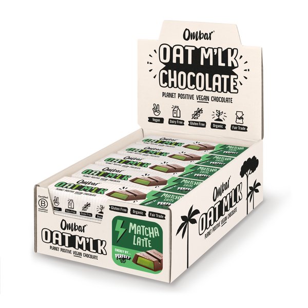 Oat M'lk Matcha Latte Filled Chocolate Bar 42g - Ombar - Chocolate Bar - Eco Natural Products