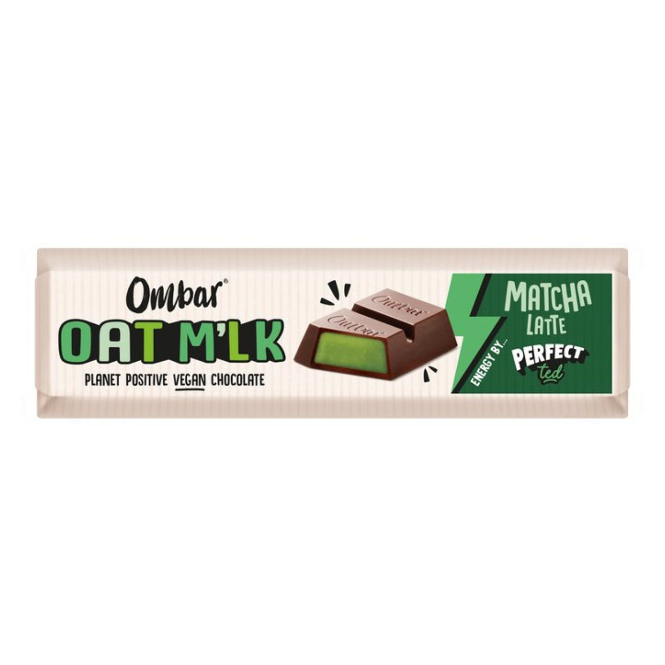 Oat M'lk Matcha Latte Filled Chocolate Bar 42g - Ombar - Chocolate Bar - Eco Natural Products