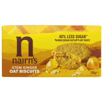 Oats and Stem Ginger Biscuit 200g - Nairns - Biscuits - Eco Natural Products
