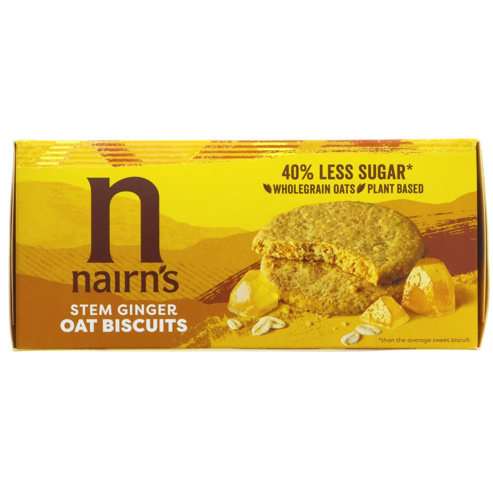 Oats and Stem Ginger Biscuit 200g - Nairns - Biscuits - Eco Natural Products
