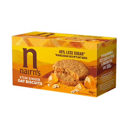Oats and Stem Ginger Biscuit 200g - Nairns - Biscuits - Eco Natural Products