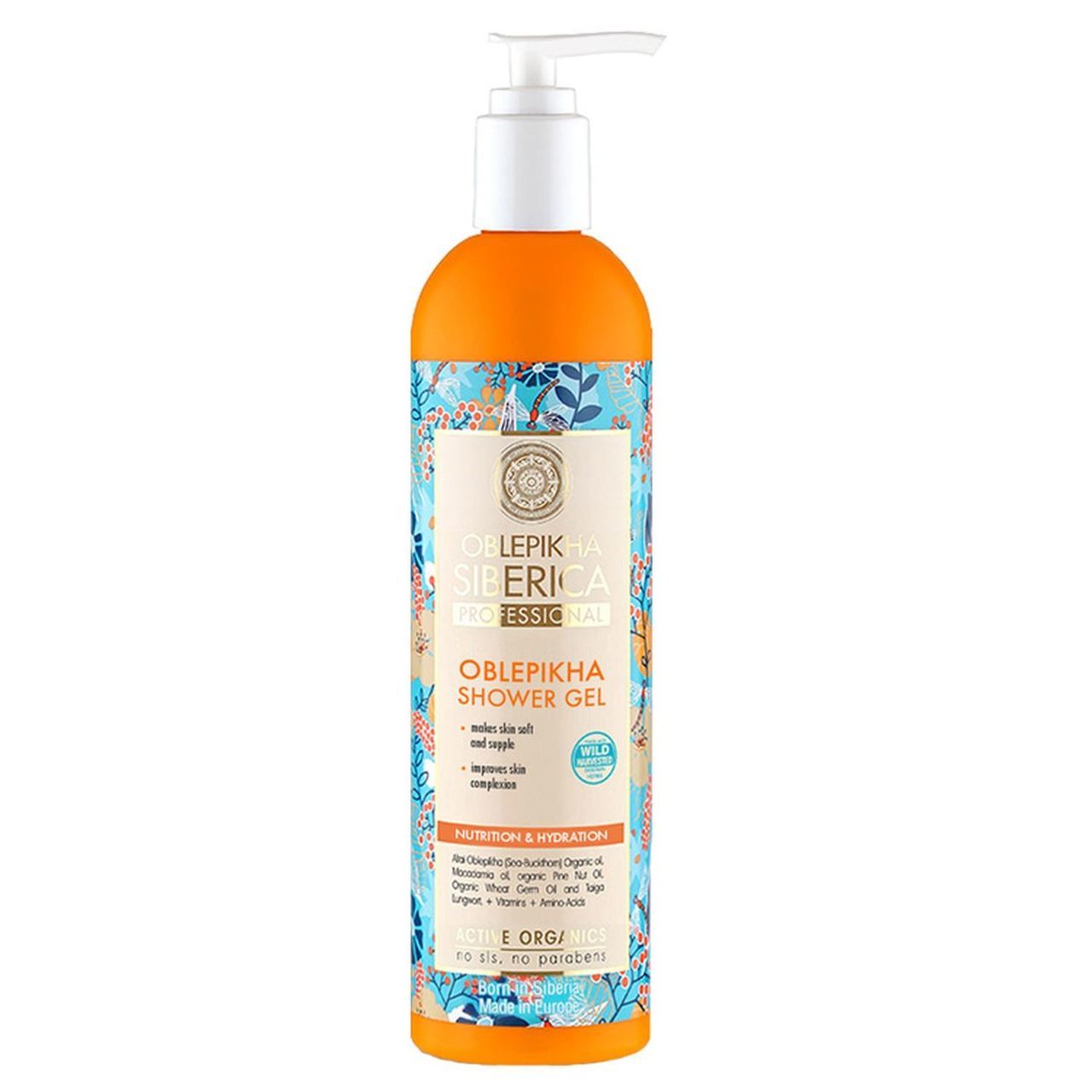 Oblepikha Shower Gel Nutrition & Hydration 400ml - Eco Natural Products - Natura Siberica - Body Wash