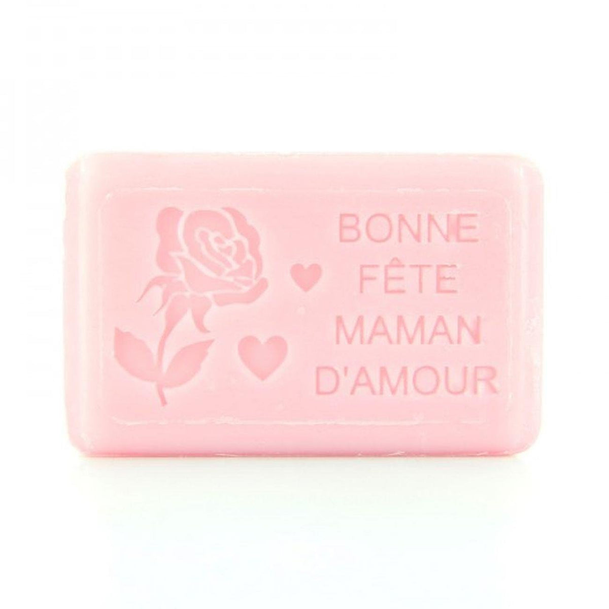 Bonne Fête Maman floral French soap front view