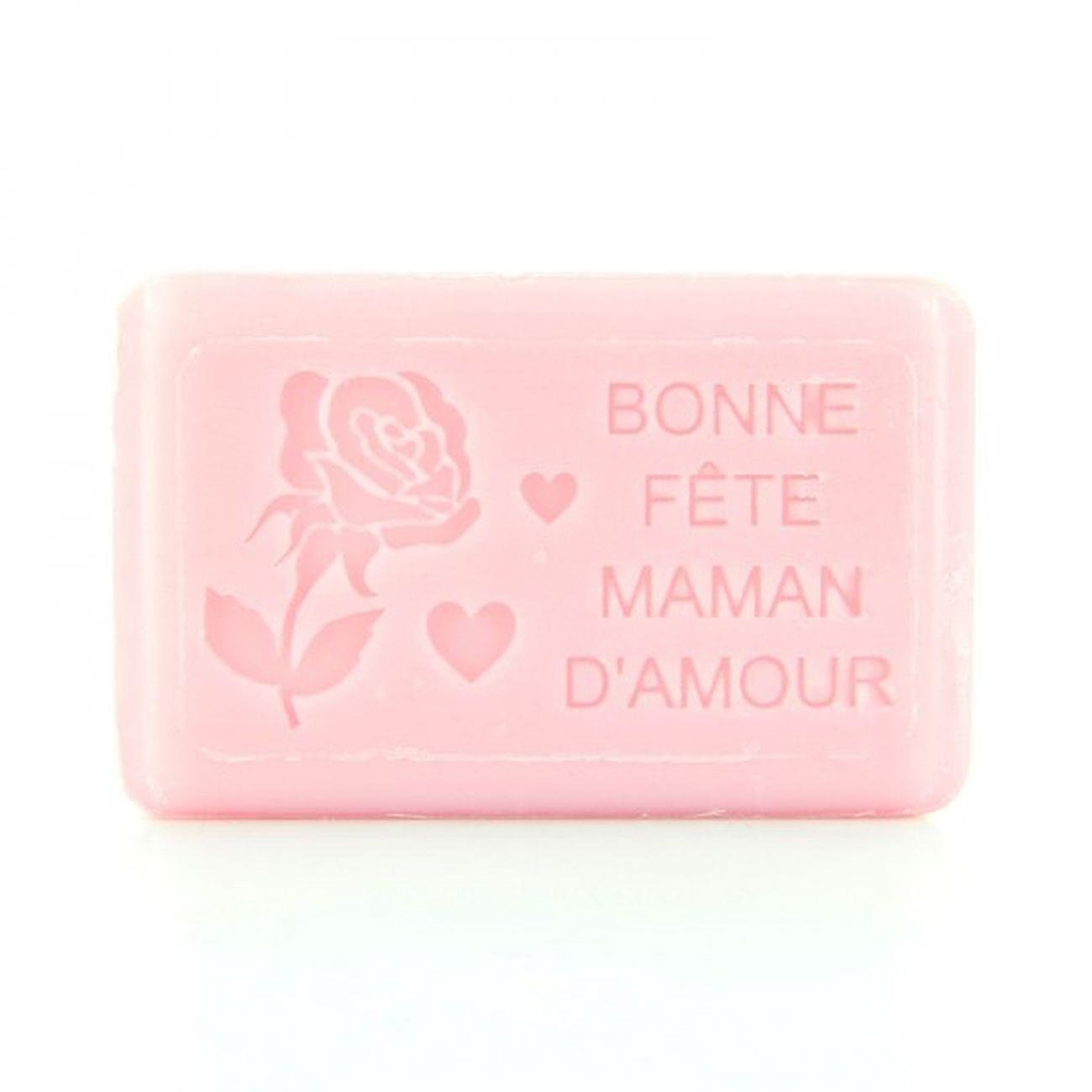 Bonne Fête Maman floral French soap front view