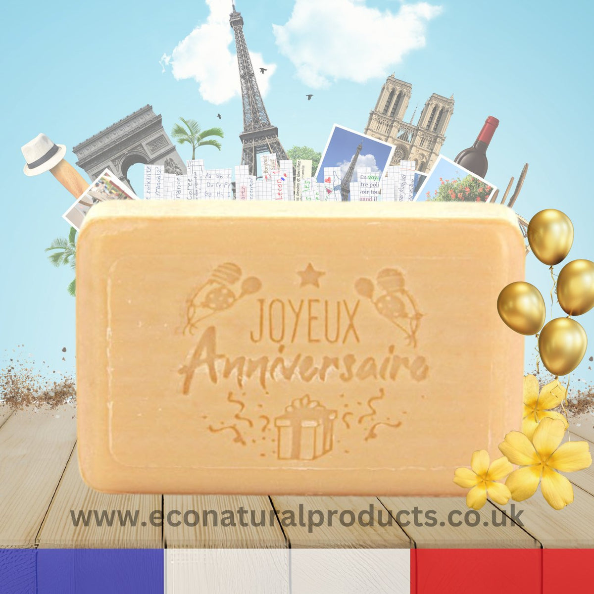 Occasion Soap Joyeux Anniversaire (Happy Birthday) 125g - FouFour - Savon de Marseille - Bar Soap - Eco Natural Products