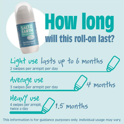 Ocean & Coconut Refillable Roll - On Deodorant 75ml - Salt Of the Earth - Deodorant - Eco Natural Products