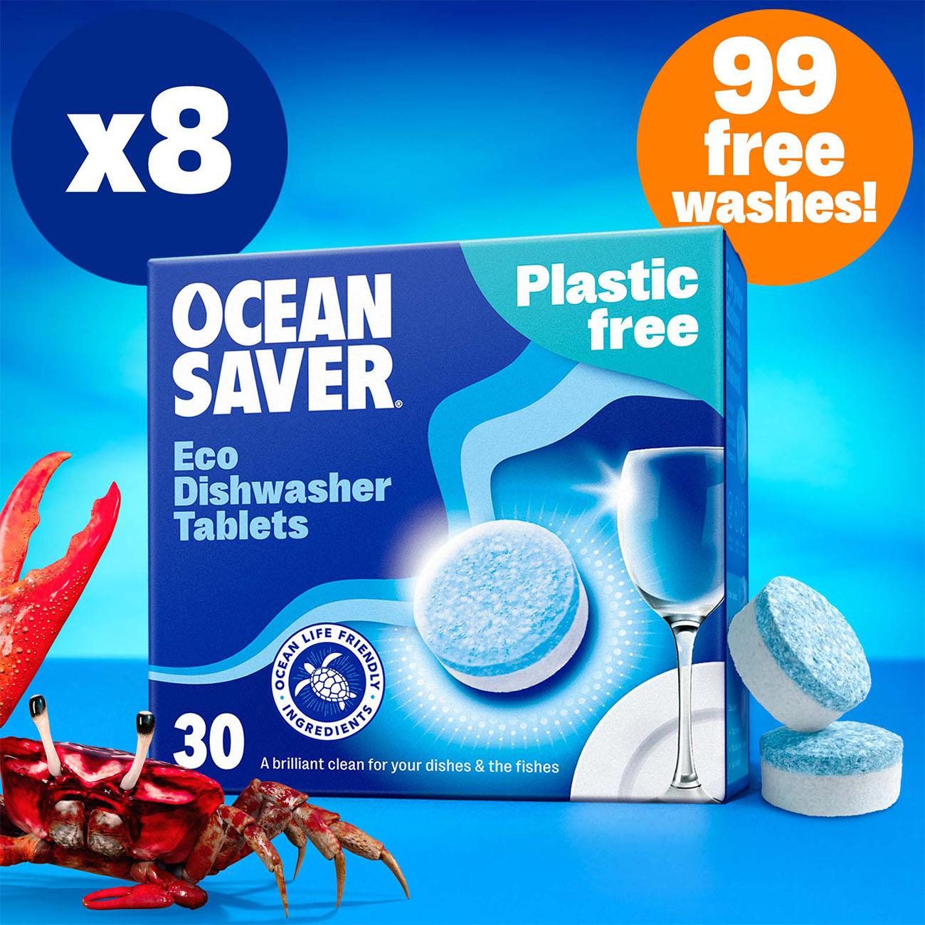 Oceansaver Plastic Free Eco Dishwasher Tablets 30 Pack - Ocean Saver - Dishwasher tablets - Eco Natural Products