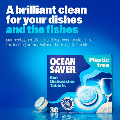 Oceansaver Plastic Free Eco Dishwasher Tablets 30 Pack - Ocean Saver - Dishwasher tablets - Eco Natural Products