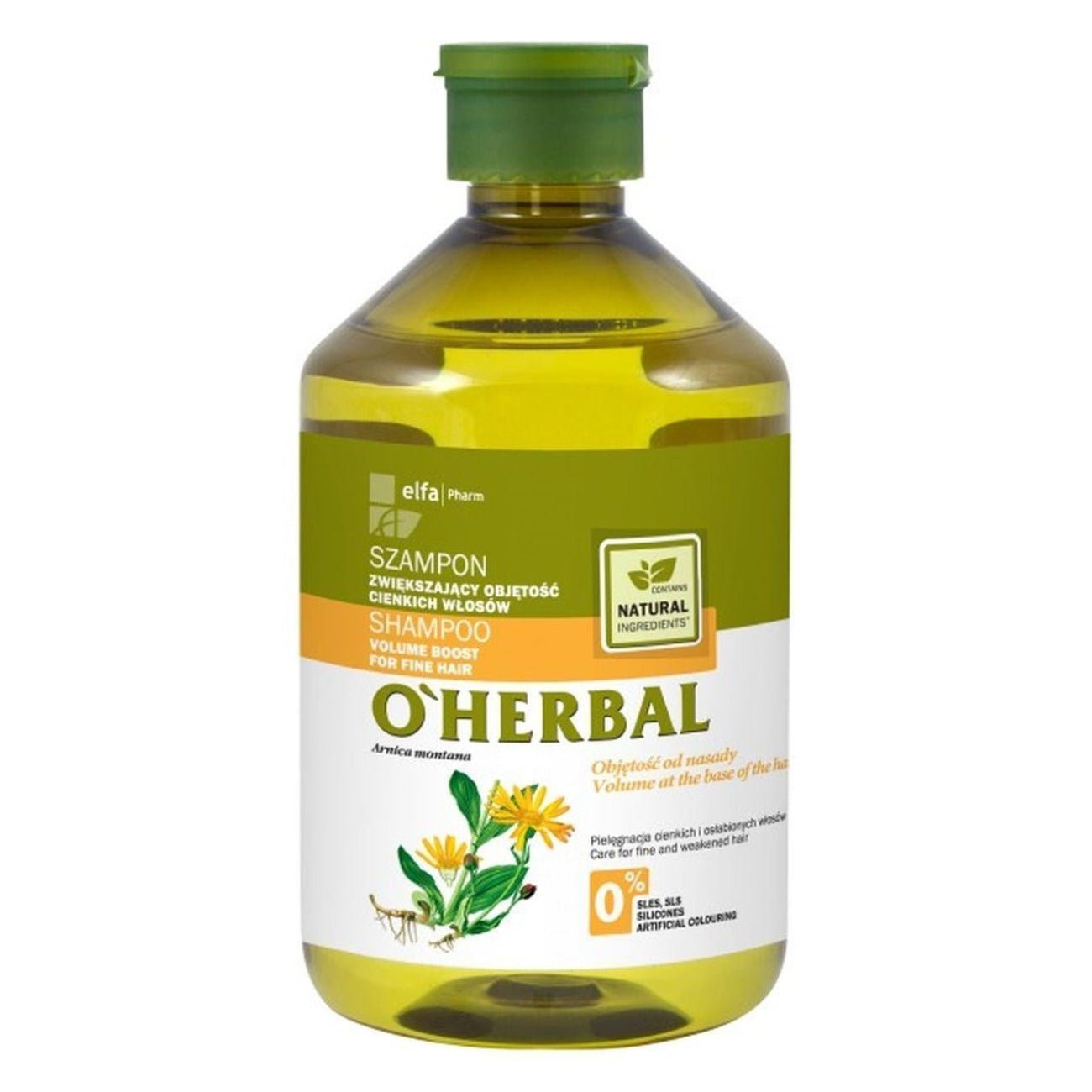 O'Herbal Volume Boost Shampoo For Fine Hair with Arnica Extract 500ml - Eco Natural Products - Green Pharmacy - Shampoo