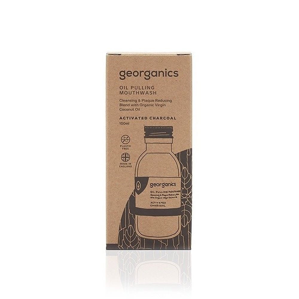 Oil Pulling Mouthwash - Activated Charcoal - 100ml - Georganics - Mouthwash - Eco Natural Products