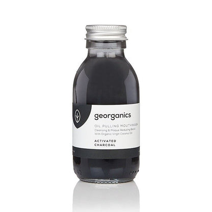 Oil Pulling Mouthwash - Activated Charcoal - 100ml - Georganics - Mouthwash - Eco Natural Products