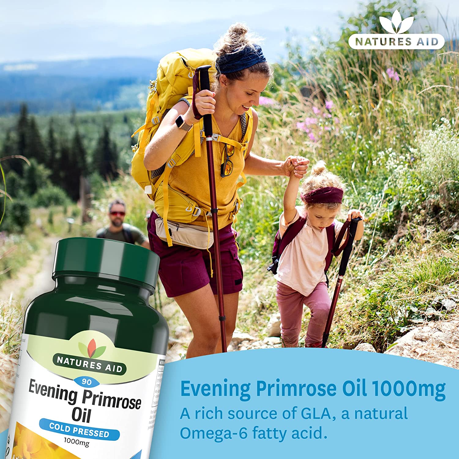 Omega 6 Evening Primrose Oil 1000mg 90 Softgels - Natures Aid - Vitamins & Supplements - Eco Natural Products