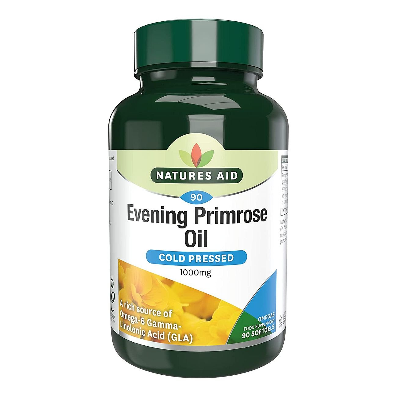 Omega 6 Evening Primrose Oil 1000mg 90 Softgels - Eco Natural Products - Natures Aid - Vitamins & Supplements