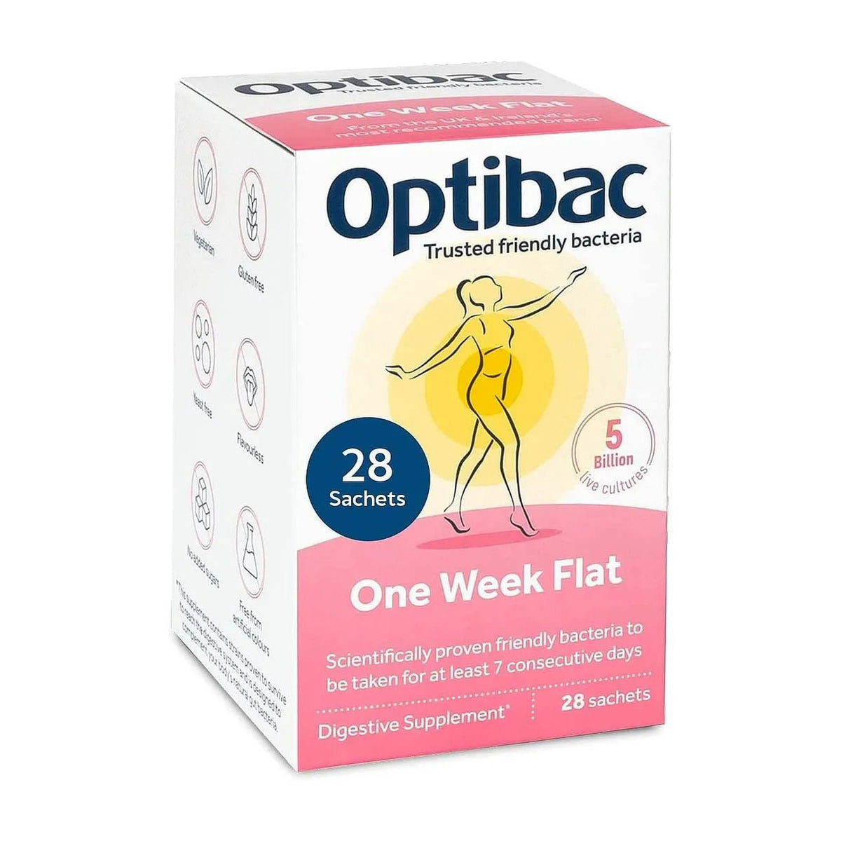 One Week Flat 28 Sachets BBE 02.01.2026 - OptiBac Probiotics - Digestive Supplements - OptiBac Probiotics