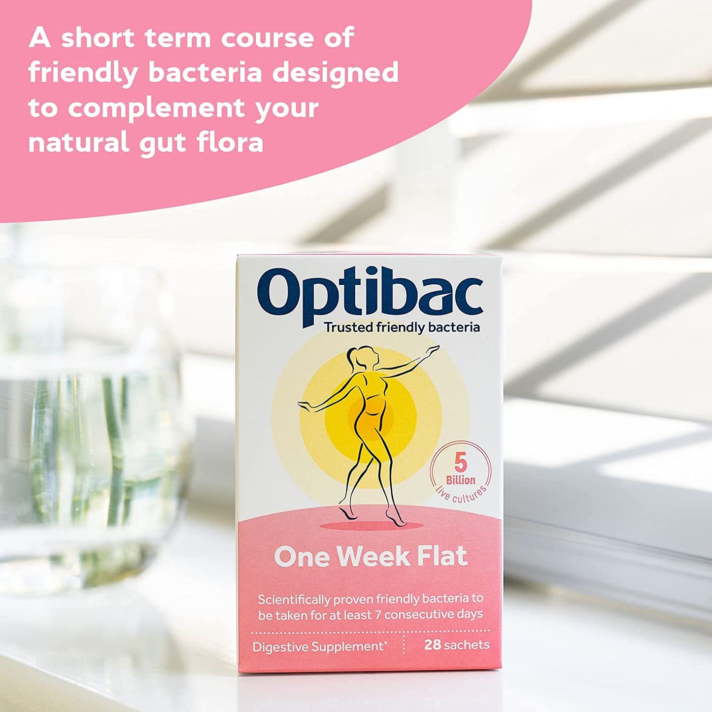 One Week Flat 28 Sachets - OptiBac Probiotics - Vitamins & Supplements - Eco Natural Products