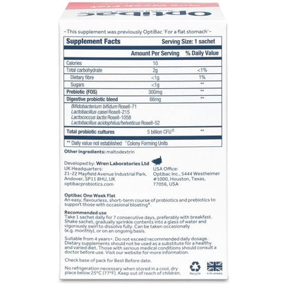 One Week Flat 28 Sachets - OptiBac Probiotics - Vitamins & Supplements - Eco Natural Products