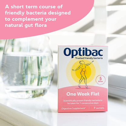 One Week Flat Stomach 7 Sachets - OptiBac Probiotics - Vitamins & Supplements - Eco Natural Products