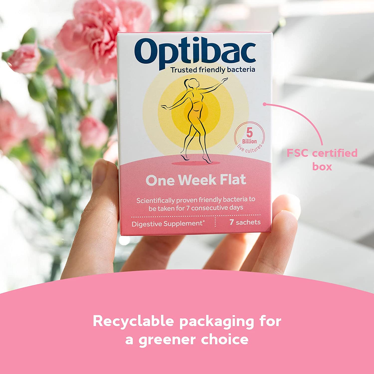 One Week Flat Stomach 7 Sachets - Eco Natural Products - OptiBac Probiotics - Vitamins & Supplements