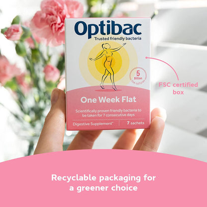 One Week Flat Stomach 7 Sachets - OptiBac Probiotics - Vitamins & Supplements - Eco Natural Products
