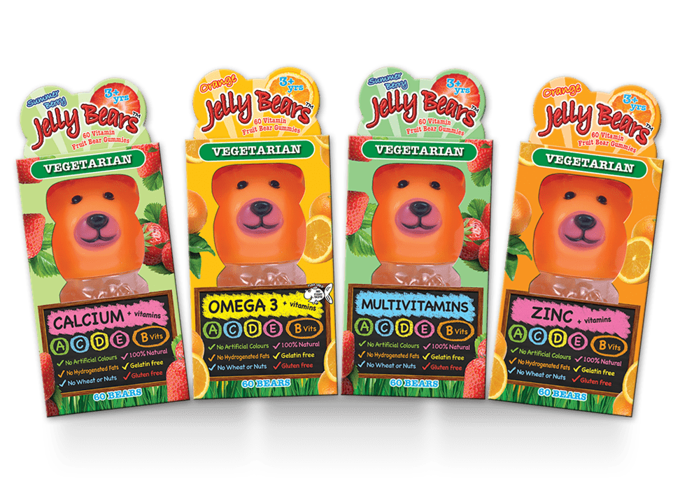 Orange Omega 3 + Vitamin Fruit Bear 60 Gummies - Jelly Bears - Multivitamin Supplements - Jelly Bears