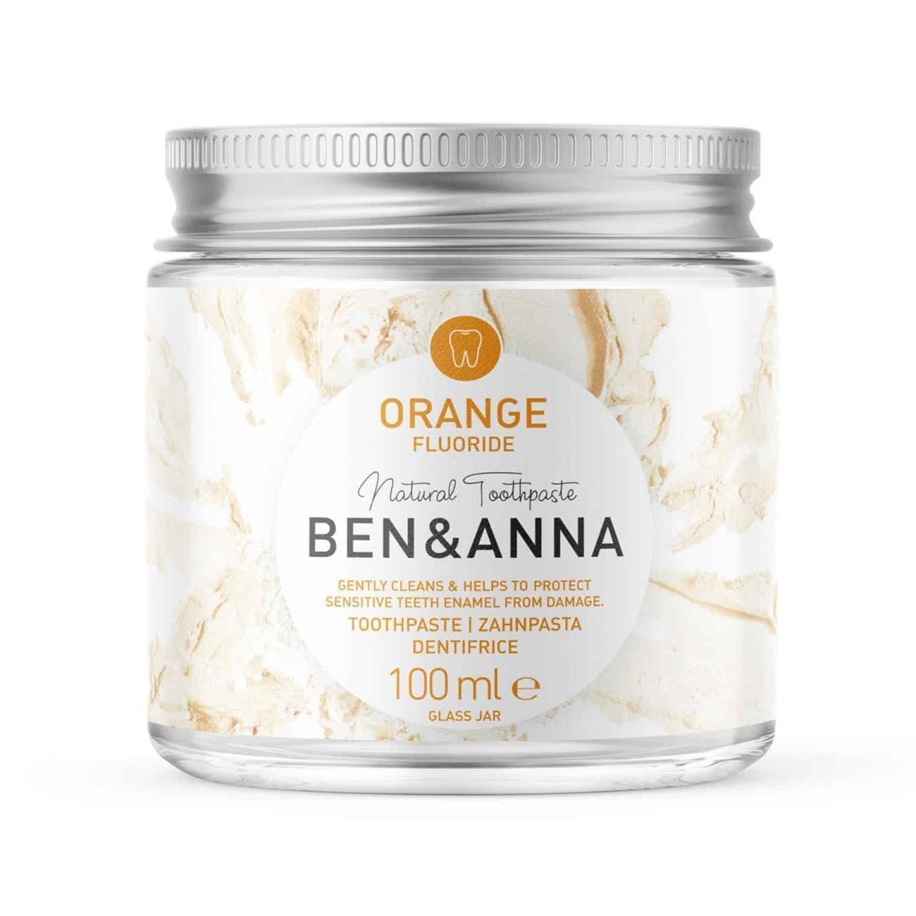 Orange with Fluoride Toothpaste Jars 100g - Eco Natural Products - Ben & Anna - Toothpaste