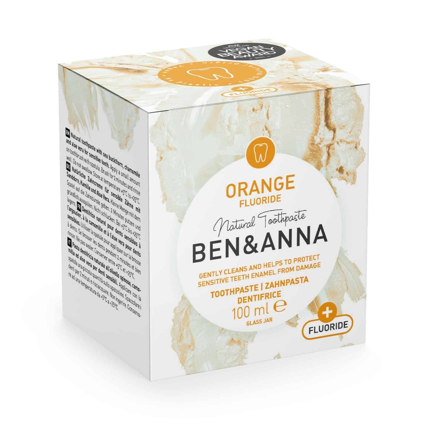 Orange with Fluoride Toothpaste Jars 100g - Ben & Anna - Toothpaste - Eco Natural Products