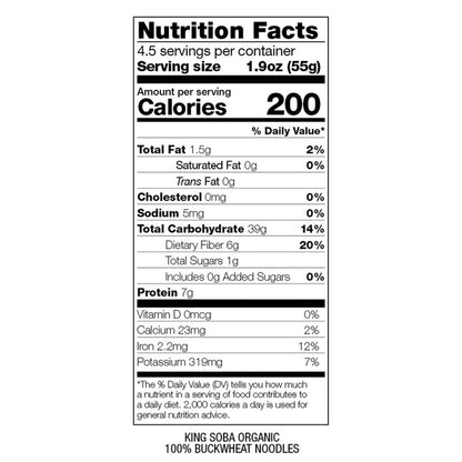 Organic 100% Buckwheat Noodles 250g - King Soba - Pasta & Noodles - Eco Natural Products