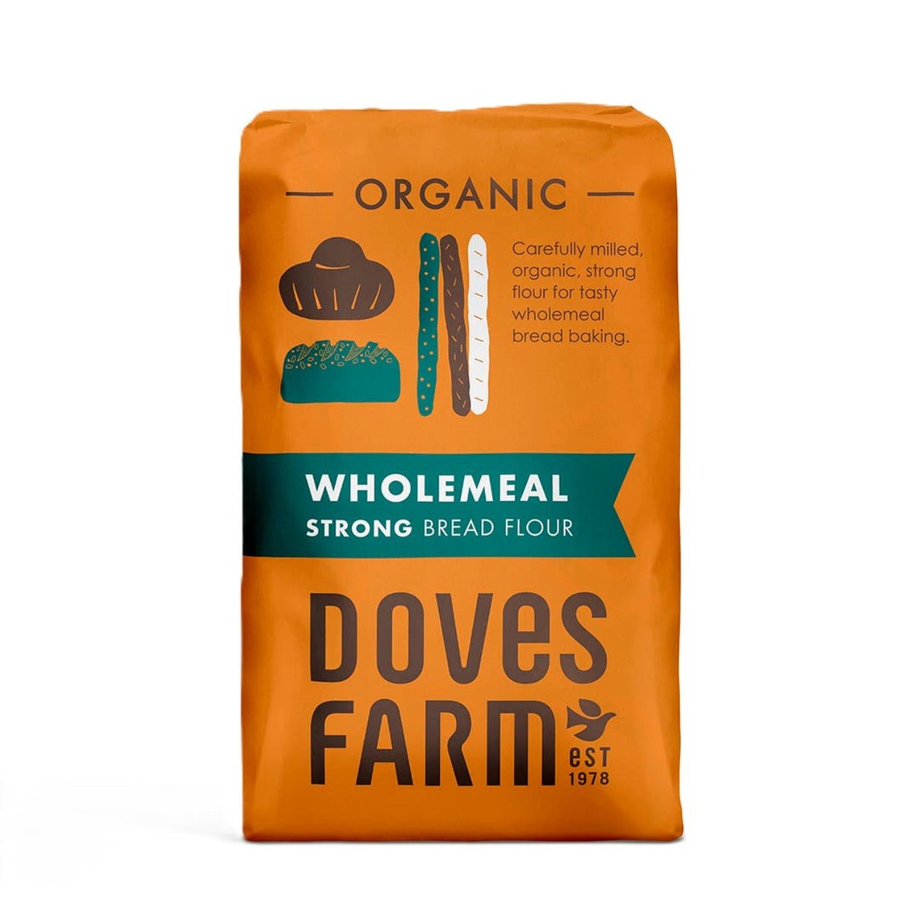 Organic 100% Strong Wholemeal Bread Flour 1.5kg - Doves Farm - Flour - Eco Natural Products