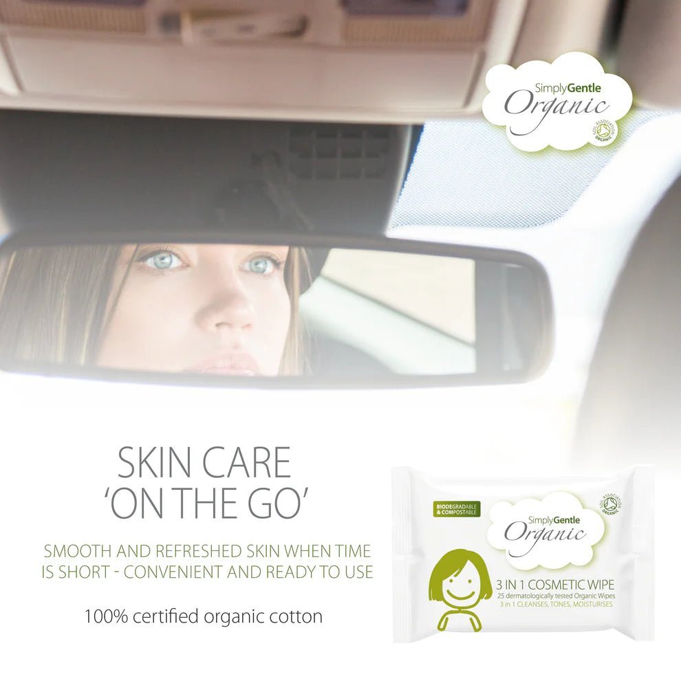 Organic 3 - in - 1 Cosmetic Wipe 25's - Simply Gentle - Wipe - Eco Natural Products