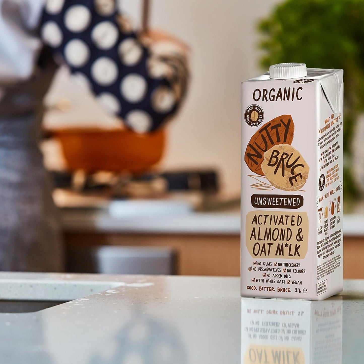 Organic Activated Almond Oat Milk 1L - Nutty Bruce - Milk Alternative - Eco Natural Products