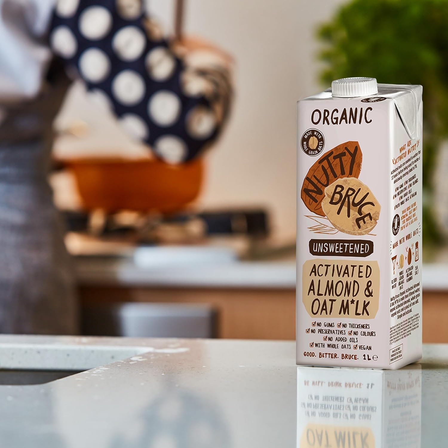 Organic Activated Almond Oat Milk 1L - Nutty Bruce - Milk Alternative - Eco Natural Products