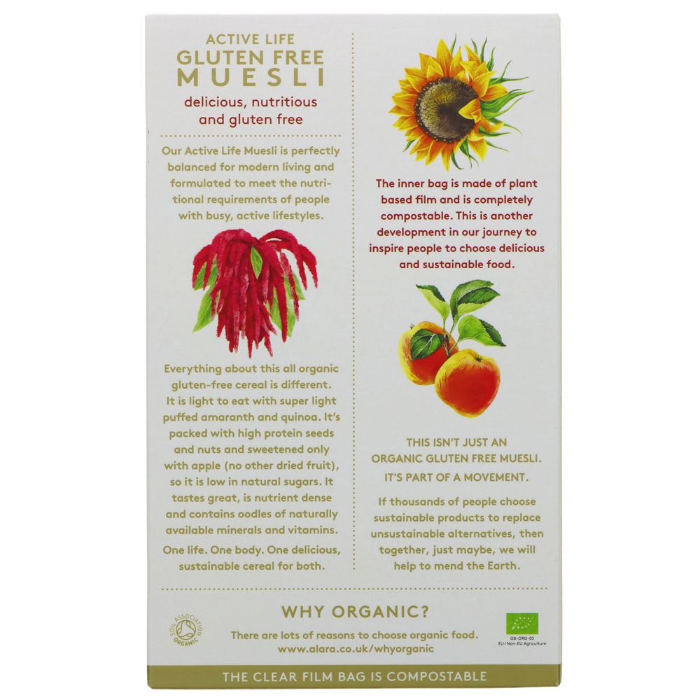 Organic Active Life Gluten Free Muesli 250g - Alara - Muesli - Eco Natural Products