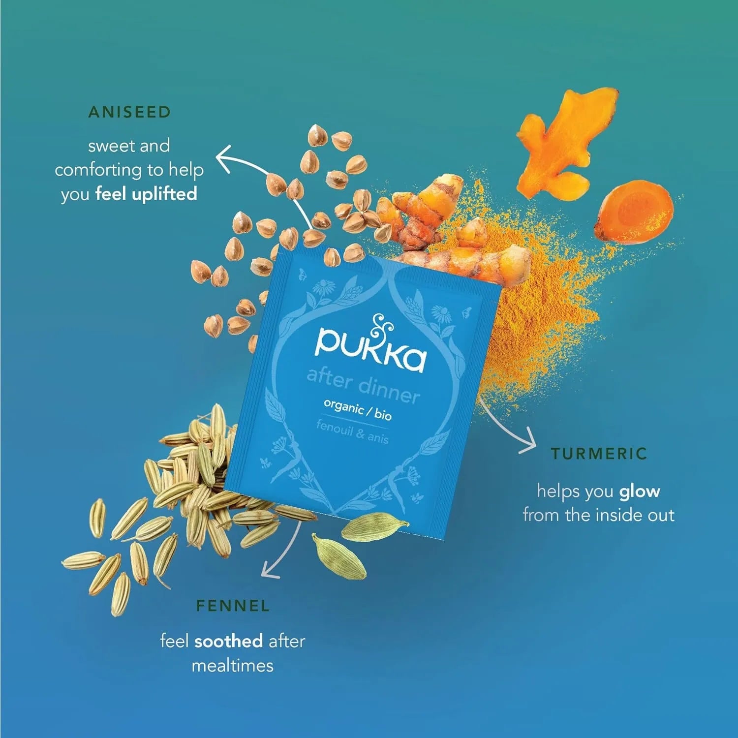 Organic After Dinner Herbal Tea 20 Sachets - Pukka Herbs - Teas - Pukka Herbs