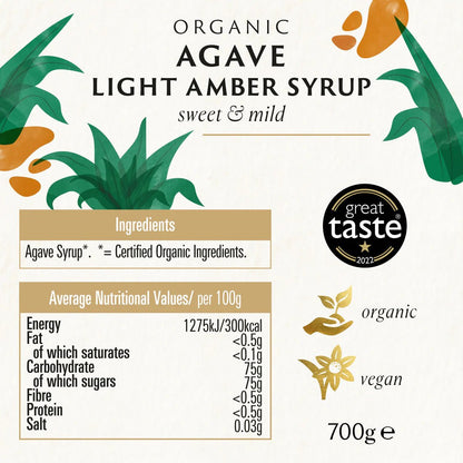 Organic Agave Light Amber Syrup Bottle 700g - Biona - Syrup - Biona