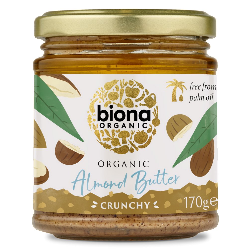 Organic Almond Butter Crunchy 170g - Eco Natural Products - Biona - Spreads