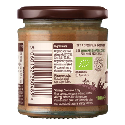 Organic Almond Butter With Salt 170g - Meridian - Spreads - Eco Natural Products