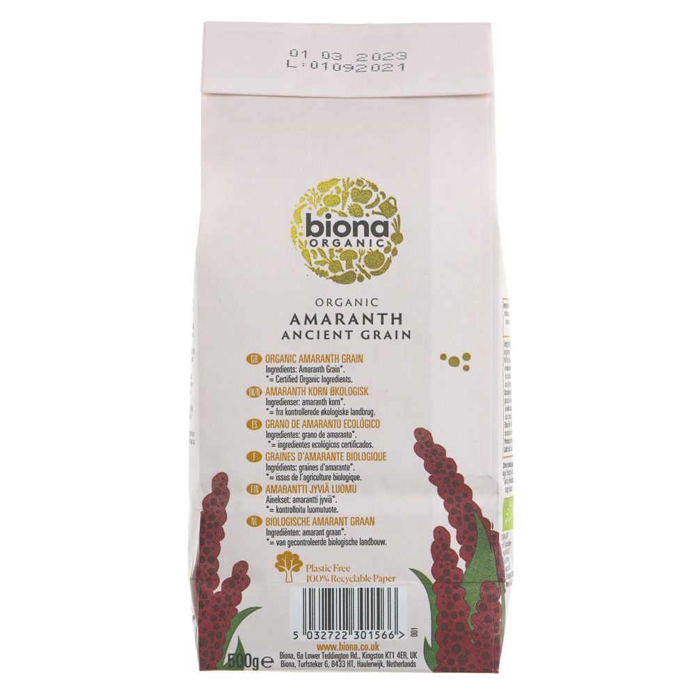 Organic Amaranth Supergrain 500g - Eco Natural Products - Biona - Grain