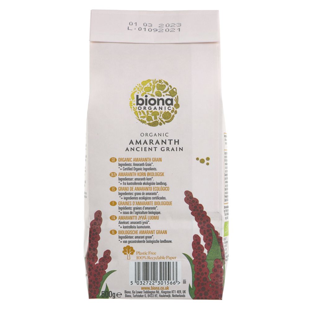 Organic Amaranth Supergrain 500g - Biona - Grain - Eco Natural Products