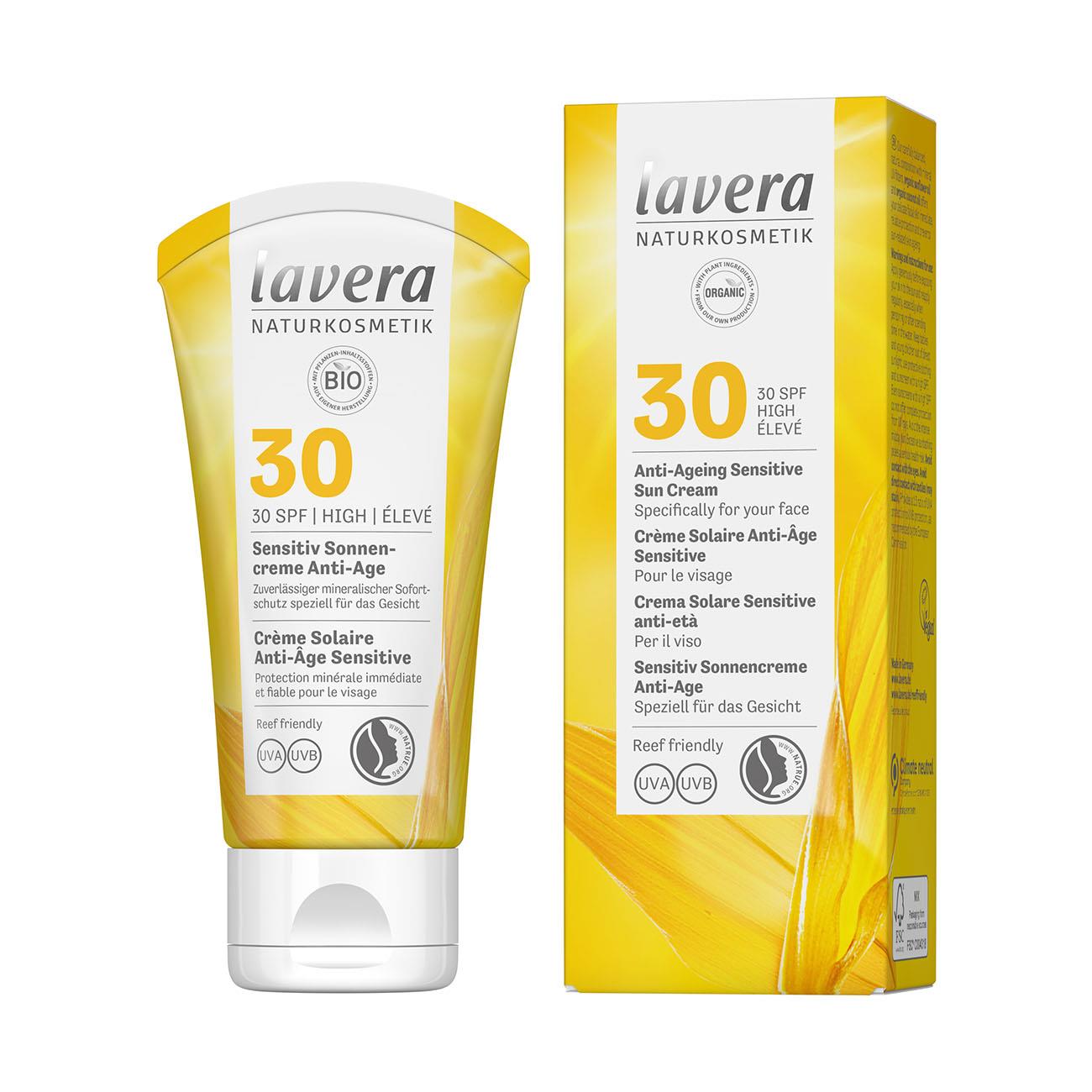 Organic Anti Ageing SPF30 Sensitive Sun Protection Cream 50ml EXP 30.06.2024 - Eco Natural Products - Lavera - Sun protection