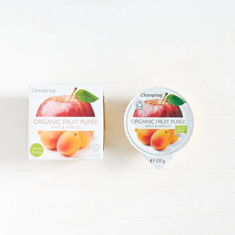 Organic Apple and Apricot Fruit Puree 2x100g - Clearspring - Fruit Puree - Eco Natural Products